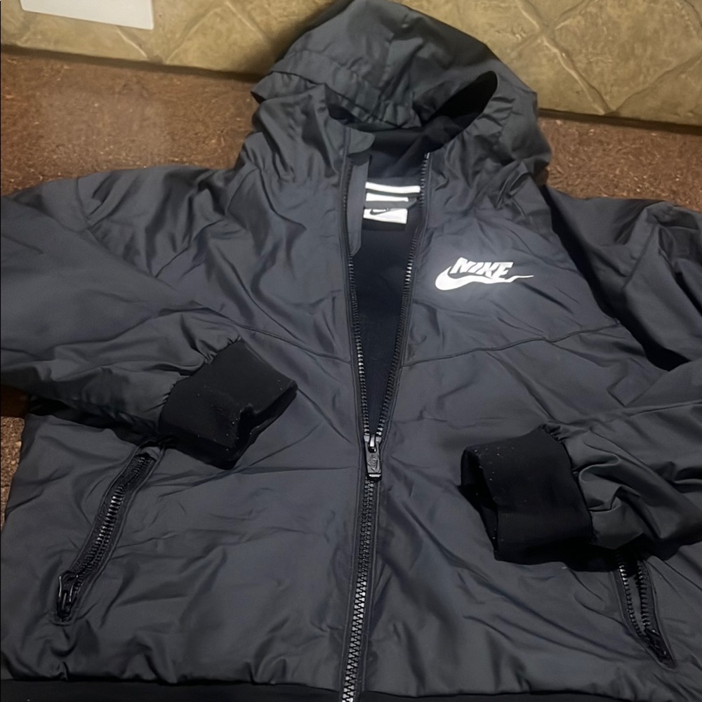 Nike Charcoal Hooded Windbreaker